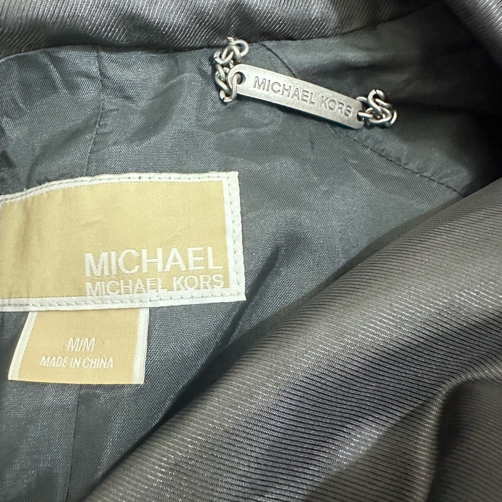 Michael Kors black shiny raincoat size medium - Picture 10 of 12